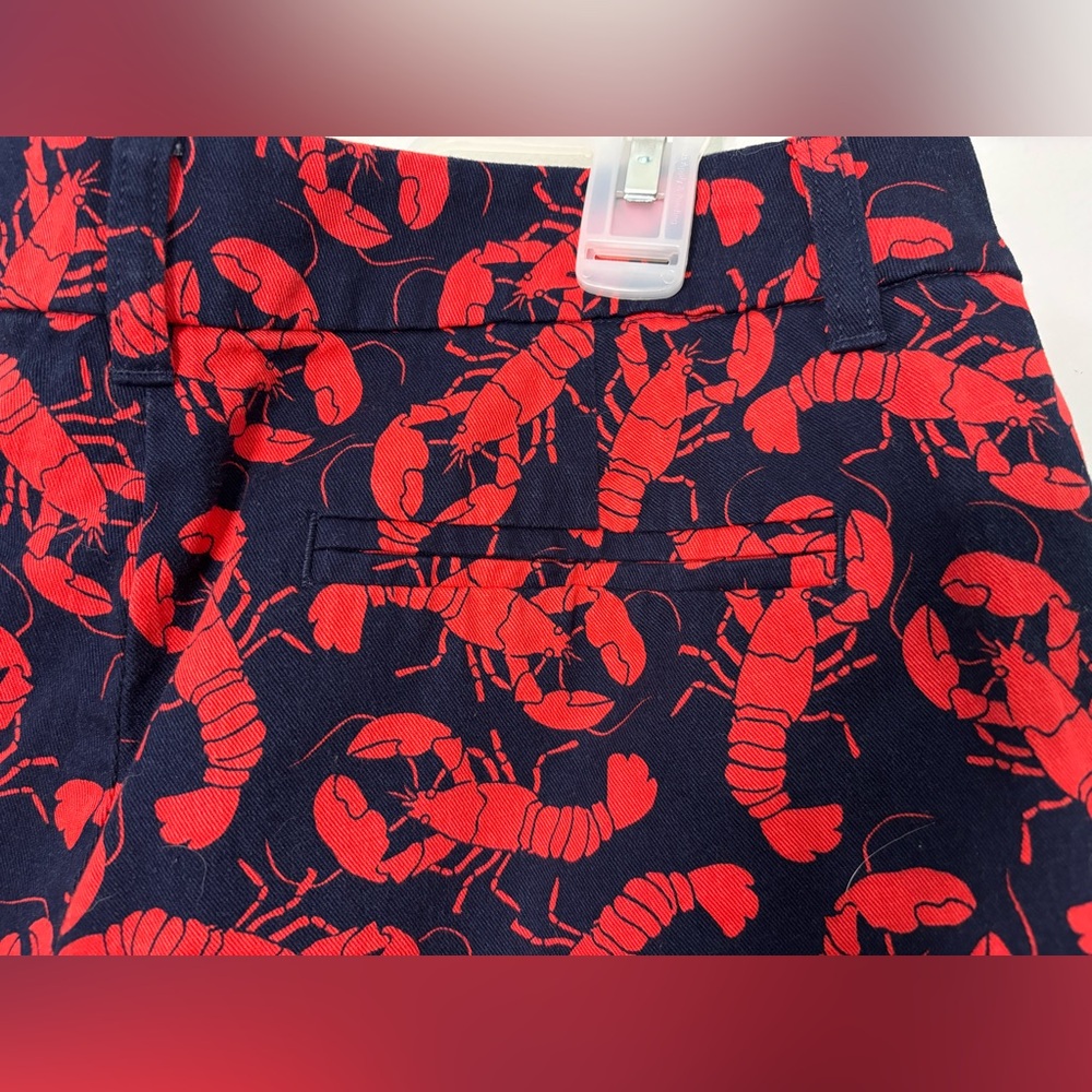 J. Crew Navy/Red Lobster Print Women's Shorts - Picture 2 of 16